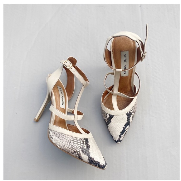 Steve Madden Shoes - Steve Madden Snake Print Strappy Heels 7.5